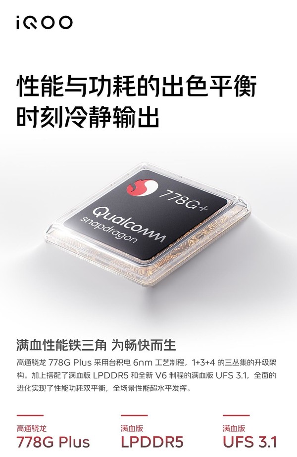 iQOO Z6系列性能配置公布 满血性能铁三角为畅快而生