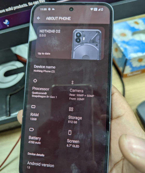 Nothing Phone (2) 配置信息遭曝光 终于用上骁龙旗舰了