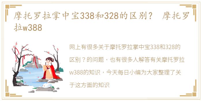 摩托罗拉掌中宝338和328的区别？ 摩托罗拉w388