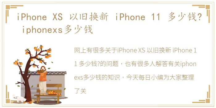 iPhone  XS  以旧换新 iPhone  11 多少钱？ iphonexs多少钱