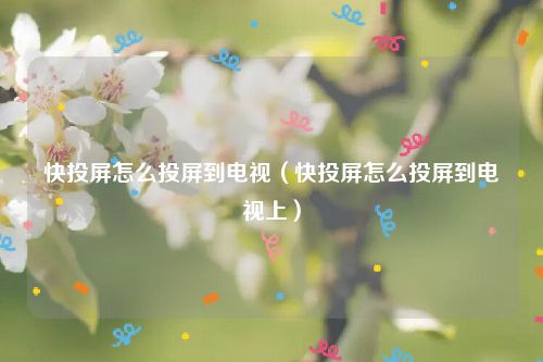 快投屏怎么投屏到电视（快投屏怎么投屏到电视上）