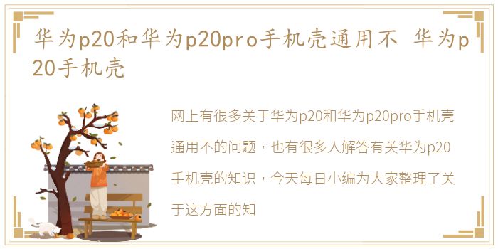 华为p20和华为p20pro手机壳通用不 华为p20手机壳