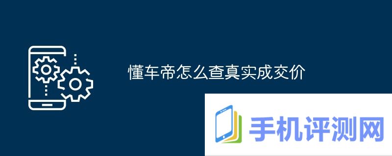 懂车帝怎么查真实成交价