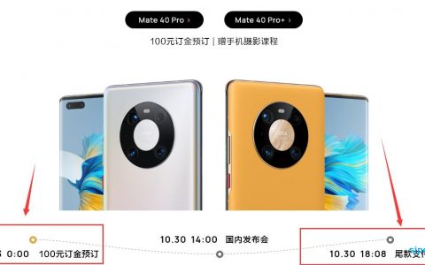 华为Mate 40 Pro/Pro+上市时间确定：10月23日开启100元定金预定