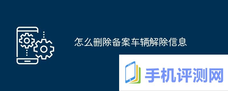 怎么删除备案车辆解除信息